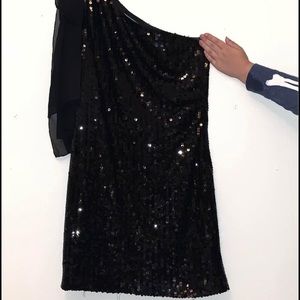 NEW Marciano Sequinned Dress, one shoulder, womens dress, with shoulder sash
